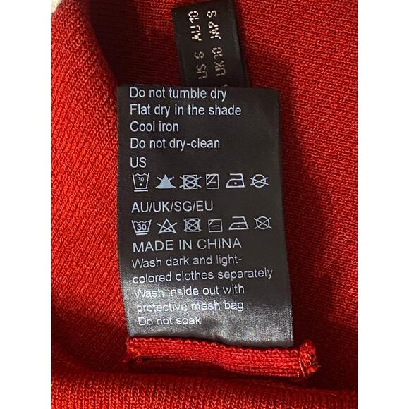 Goelia Red Knit Double Breasted Dress NWT M US6 Cream Trim Retro Mod Holiday - Picture 9 of 10